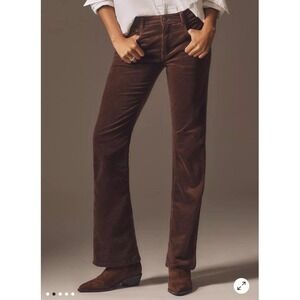 Pilcro Anthropologie Women's Brown Corduroy Straight Bootcut Pants Size 26